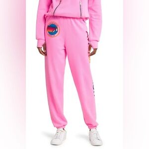 Aviator Nation Venice California Neon Pink Comfy Sweatpants Joggers Size Small